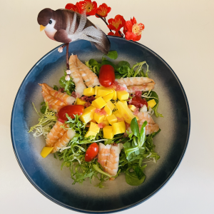 aux scampis et mangue